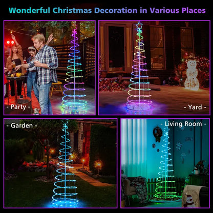 6-Foot Outdoor Spiral Christmas Tree  Pre-Lit with 135 Warm White LED Lights