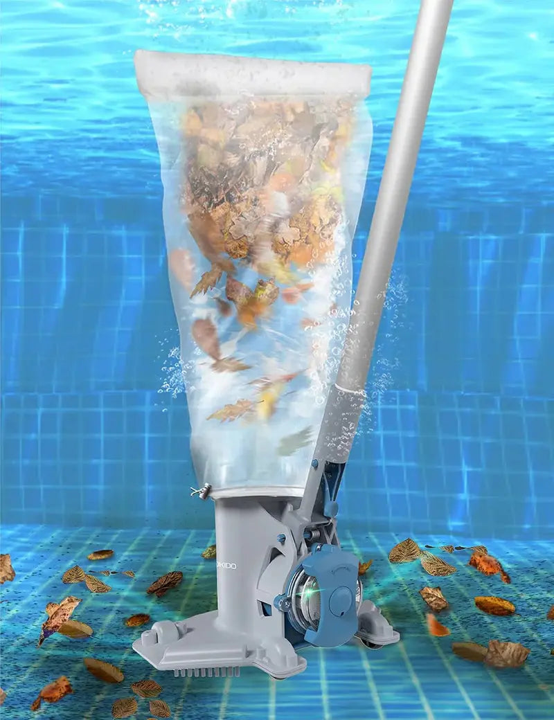 Cordless Rechargeable Pool Vacuum  30 GPM Suction, 75-Min Runtime, Extra-Large Debris Bag for Above-Ground & In-Ground Pools