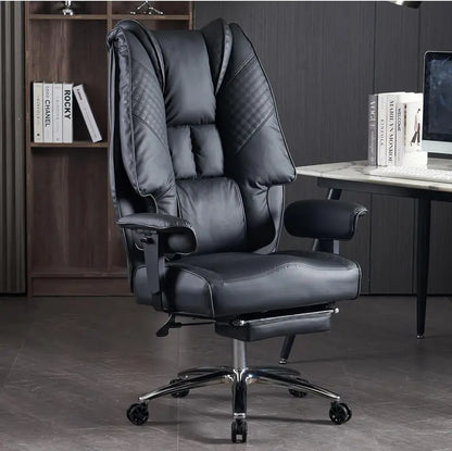 Ergonomic Executive Office Chair  High-Back Leather Seat, Lumbar Support & Footrest (400 lb Capacity)