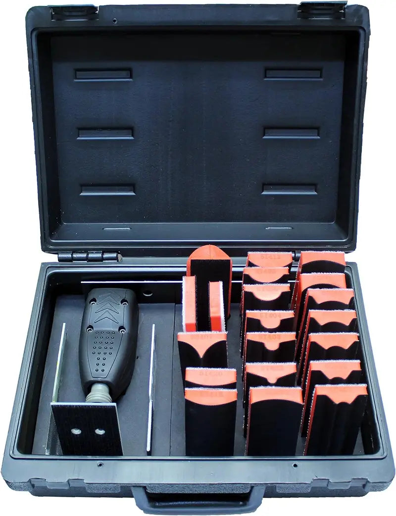 21-Piece Pneumatic Line Profile Sander Kit  Includes 14 Shaped Blocks and Hardshell Carrying Case (2-3/8″ x 4-7/8″)
