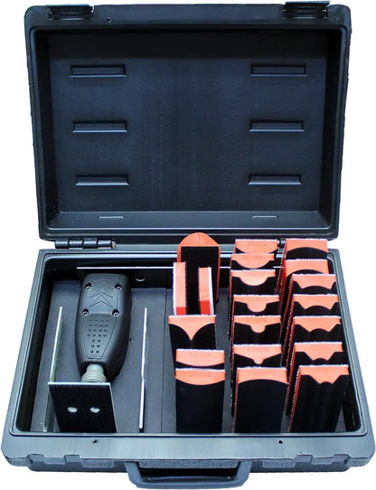 21-Piece Pneumatic Line Profile Sander Kit  Includes 14 Shaped Blocks and Hardshell Carrying Case (2-3/8″ x 4-7/8″)
