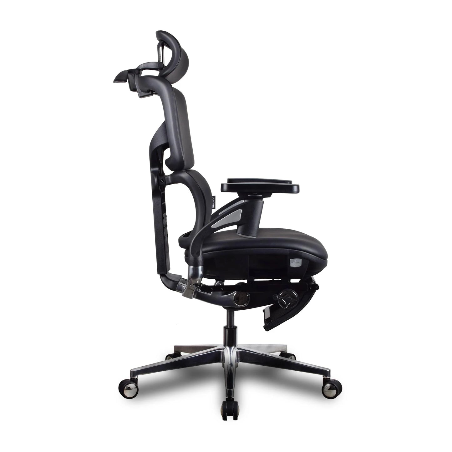 Chaise ergonomique de bureau - TERRANA PREMIUM Noire en cuir reconstitué