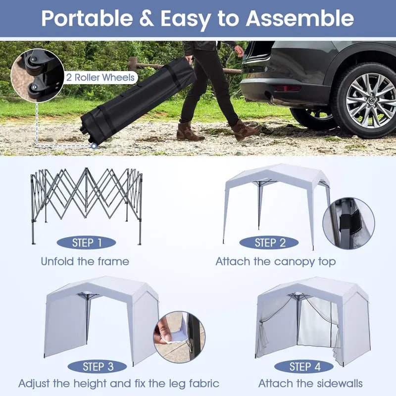 10 ft x 10 ft Removable-Sidewall Canopy Tent  UPF50+ Pop-Up Shelter with Mesh Netting