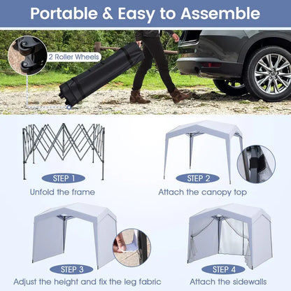 10 ft x 10 ft Removable-Sidewall Canopy Tent  UPF50+ Pop-Up Shelter with Mesh Netting