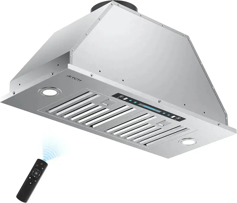IKTCH 30″ Stainless Steel Plug-In Range Hood Offering 900 CFM Power and Built-in Lighting