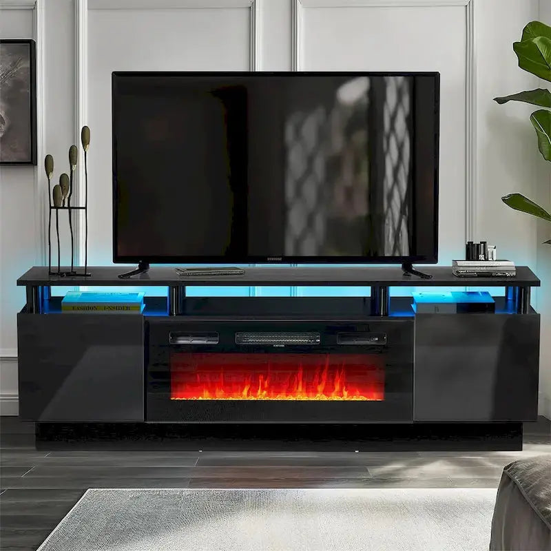 Electric Fireplace TV Stand  70″ Media Console with Built-in 36″ Heater