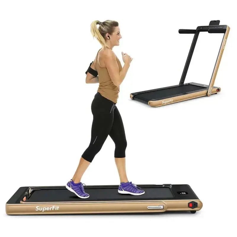 Dual-Mode Folding Treadmill: Under-Desk Walking Machine + Full-Size Running Treadmill (2.25 HP)