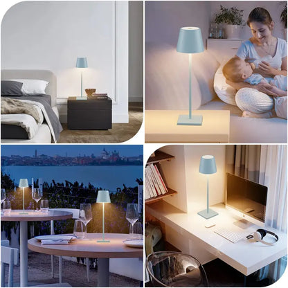 Aoceley 2 Packs Rechargeable LED Table Lamp,Outdoor Cordless Table Lamp Waterproof
