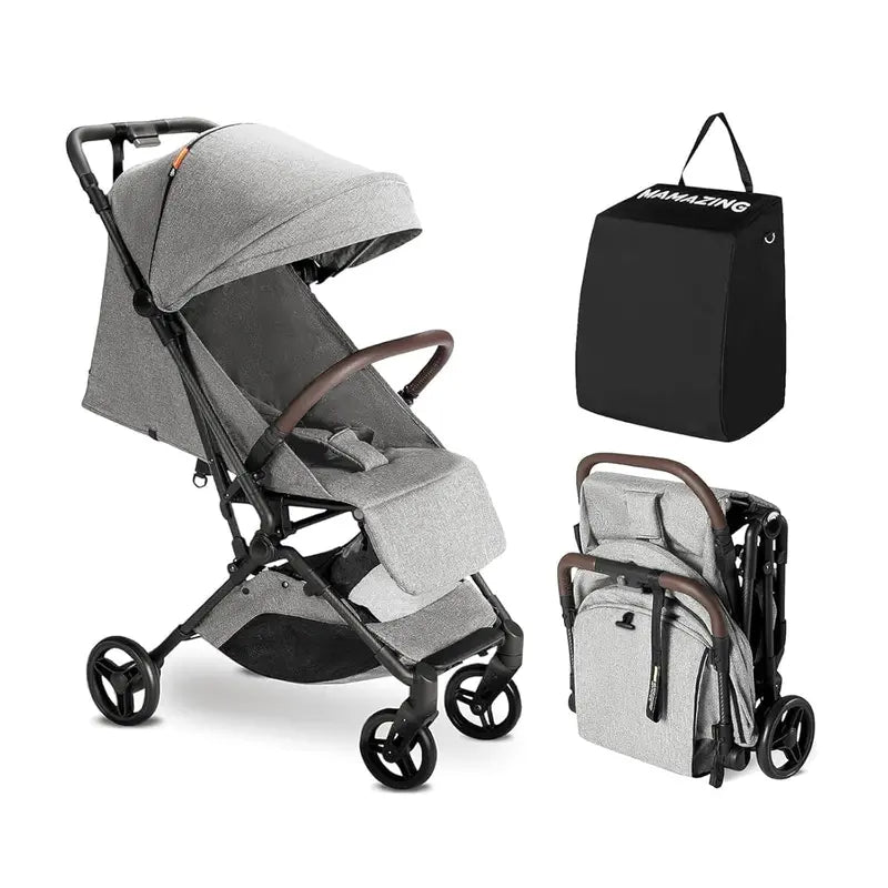 MAMAZING Lightweight Travel Stroller  Carbon Fiber Frame, Compact Fold, Airplane-Ready