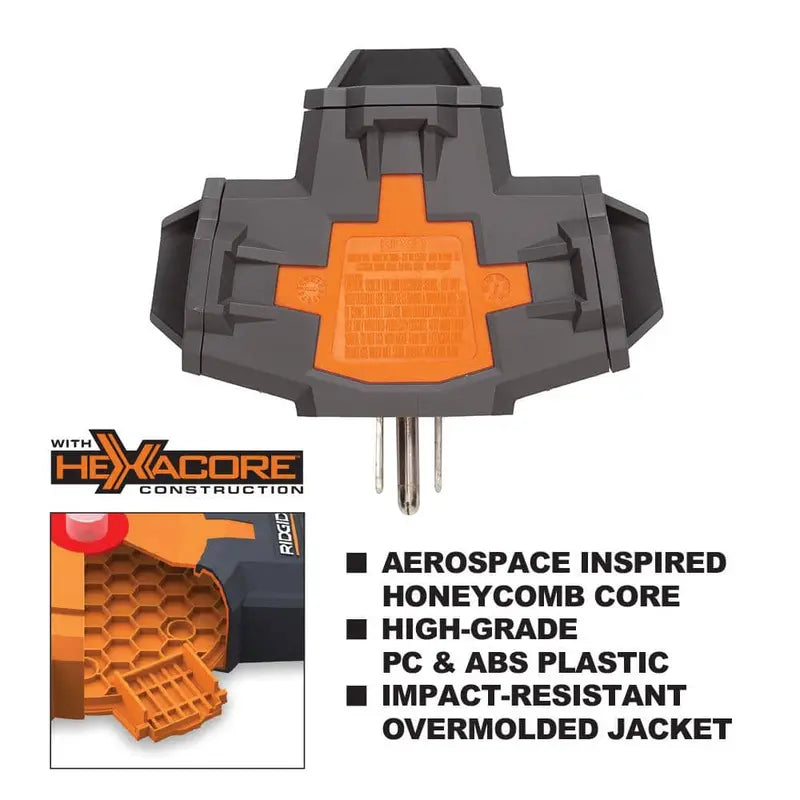 RIDGID 5.44 oz-Outlet Power Hub Adapter 36005