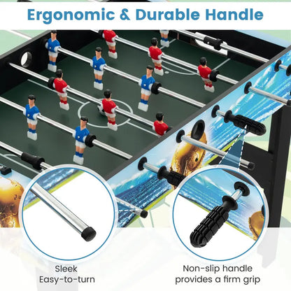 2-in-1 Foosball Table: Convertible Tabletop and Freestanding Soccer Game