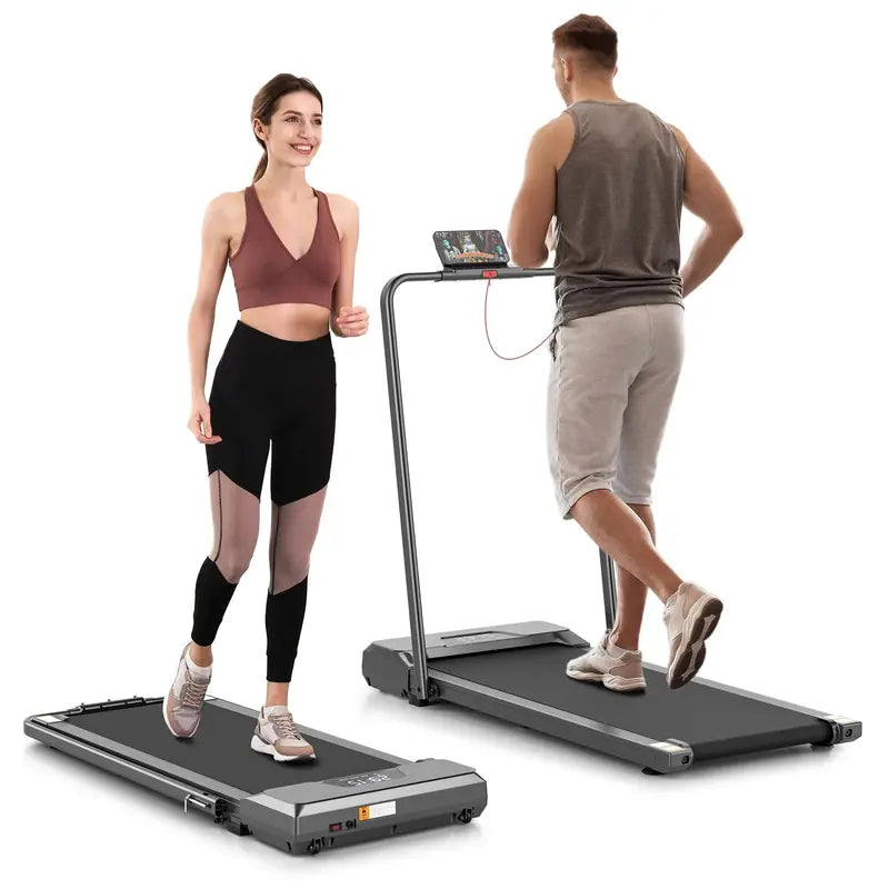 Foldable Under-Desk Walking Pad Treadmill — Dual-Mode (Walking/Running), 7.5 MPH, LED Display & Remote Control
