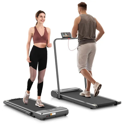 Foldable Under-Desk Walking Pad Treadmill — Dual-Mode (Walking/Running), 7.5 MPH, LED Display & Remote Control