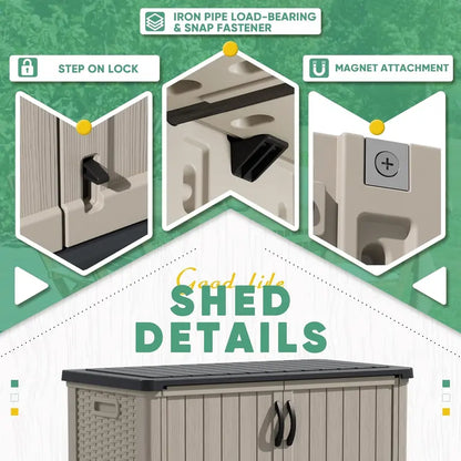 Devoko Weatherproof Outdoor Storage Cabinet  26 Cu Ft Horizontal Patio Box with Lockable Doors