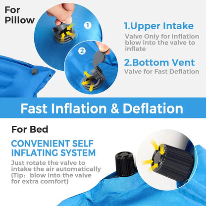 Self-Inflating Foam Camping Sleeping Pad  Lightweight Outdoor Mat