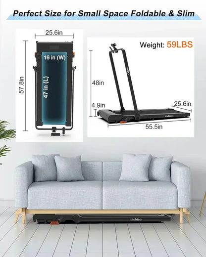 Lichico Ultra-Quiet Under-Desk Walking Pad  Brushless Motor, Low-Noise Electric Treadmill