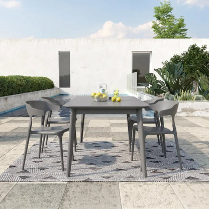 Novogratz Felix Stacking Dining Chairs  Indoor/Outdoor Charcoal Gray Set of 4, Space-Saving Design
