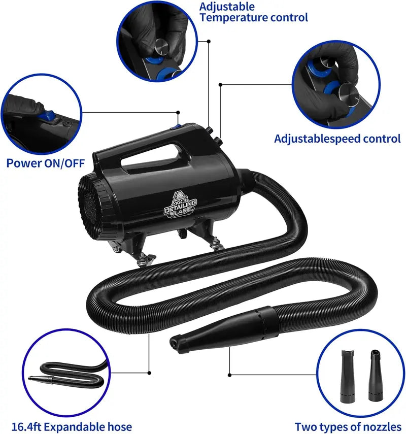 SGGF Air Cannon Car Dryer Blower 5.0HP  High-Speed Dual Mode for Detailing &amp; Car Wash