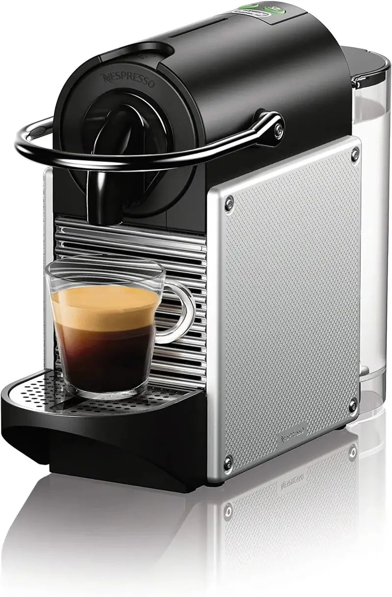 Nespresso Pixie Espresso Machine by De’Longhi  Compact 19-Bar Aluminum Coffee Maker, Silver, 1100 ml Water Tank