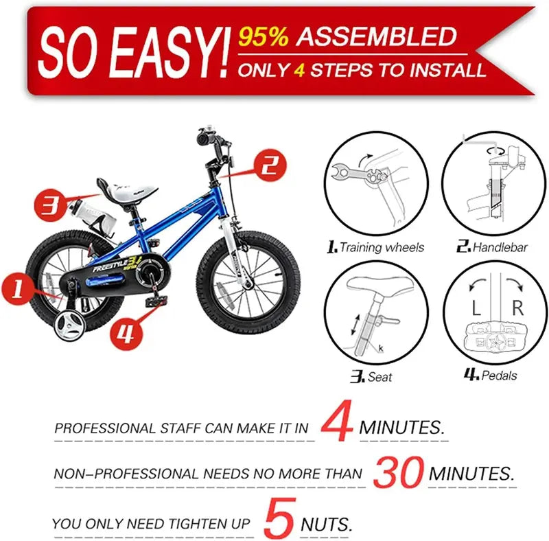 Royalbaby Freestyle BMX Bike  Youth Boys’ & Girls’ All-Terrain Bicycle