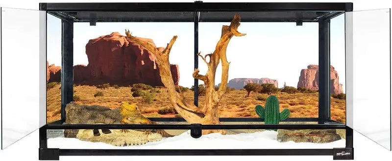 50-Gallon Double-Door Glass Reptile Terrarium with Ventilated Screen Top  36″ x 18″ x 18″ Knock-Down Assembly