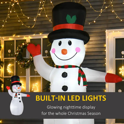 Homcom Inflatable LED Snowman for Indoor/Outdoor Christmas Decor