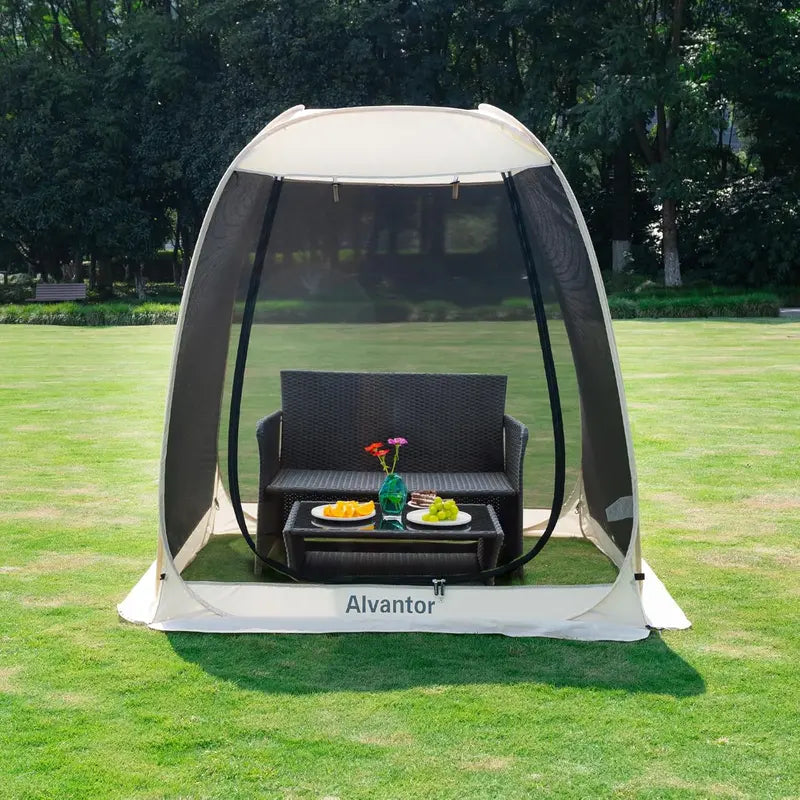Igloo-Style Screen Gazebo  Mosquito-Proof Canopy Tent for 615 People, Ventilated & Spacious