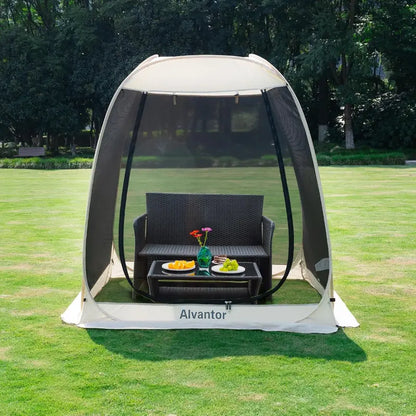 Igloo-Style Screen Gazebo  Mosquito-Proof Canopy Tent for 615 People, Ventilated & Spacious