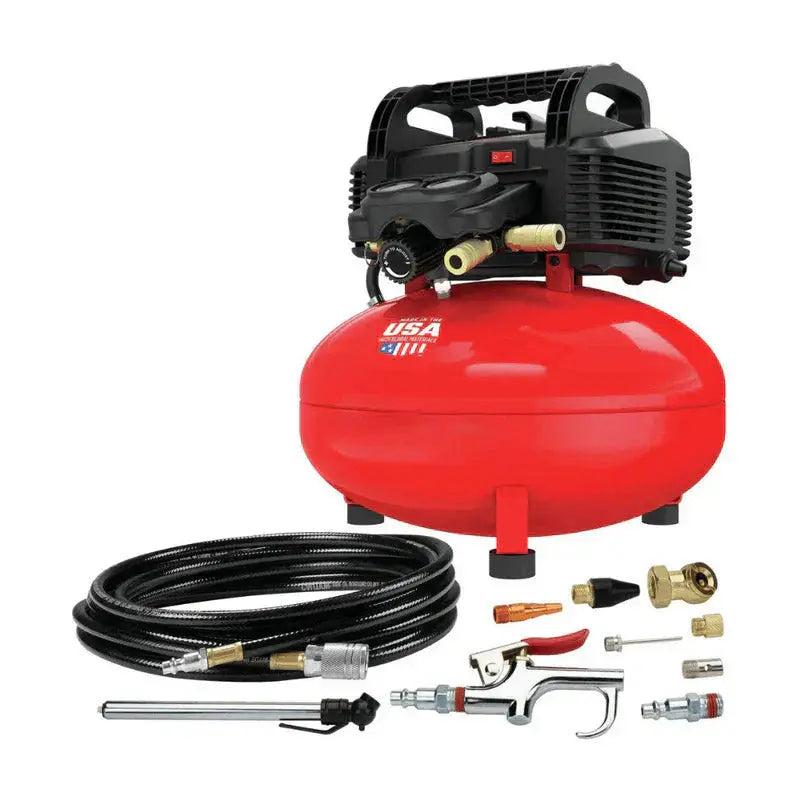 6-Gallon Oil-Free Pancake Air Compressor  150 PSI, Portable Design with Accessory Kit