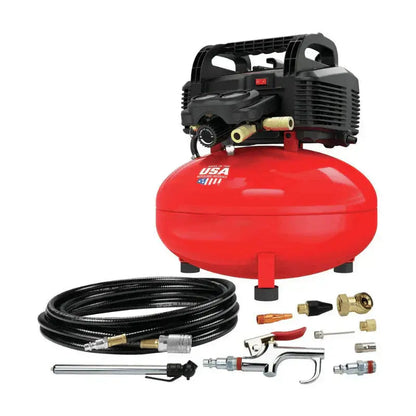 6-Gallon Oil-Free Pancake Air Compressor  150 PSI, Portable Design with Accessory Kit