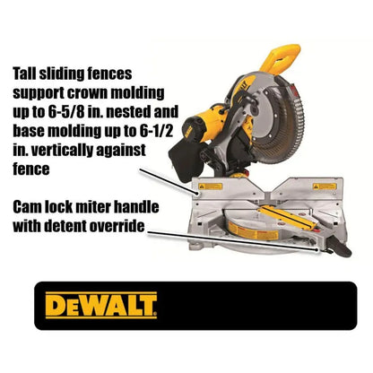 DEWALT 15 Amp Corded 12 in. Double Bevel Compound Miter Saw and Heavy-Duty Work Stand DWS716W725B