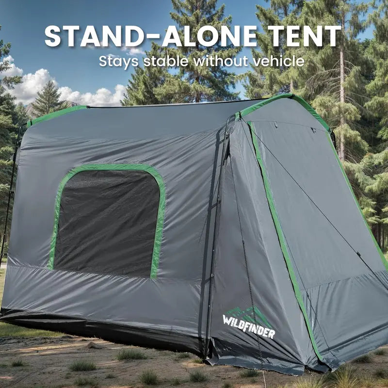 All-Terrain SUV Camping Tent  Weatherproof Rectangle Car-Side Shelter for 59 People, Fits Vans, Jeeps & Pickups (8′ L × 10.6′ W × 7.2′ H)