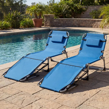 Adjustable Tanning Chair with Face Arm Holes, Four-Position Recline & Comfort Head Pillow