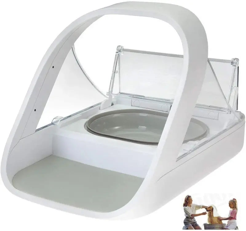 SureFeed Microchip-Activated Pet Feeder  Dual-Chamber Design for Wet and Dry Food, Lightweight Build, Includes Absorbent Pet Towel