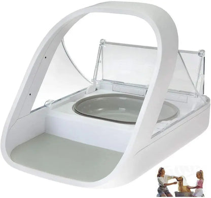 SureFeed Microchip-Activated Pet Feeder  Dual-Chamber Design for Wet and Dry Food, Lightweight Build, Includes Absorbent Pet Towel