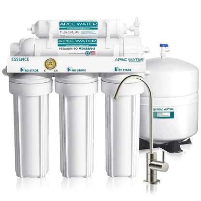 APEC Water 5-Stage Reverse Osmosis System  Removes 99% Impurities, USA-Made, WQA Certified, Includes Lead-Free Faucet