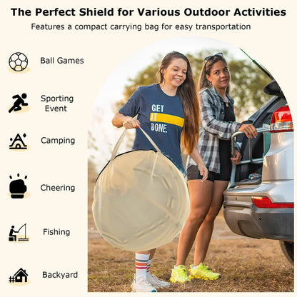 Pop-Up Sports Tent  4.2 ft x 4.2 ft Weather-Resistant Pod for 12 People with Carry Bag & Floor Mat