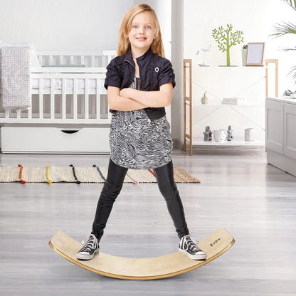 Wooden Balance Board  35-Inch Stability Trainer for Kids and Adults (660 lb Weight Capacity)