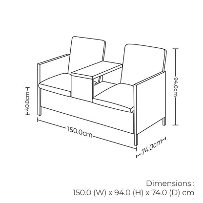 Woven Rattan Love Seat Bench with Weather-Resistant Cushions