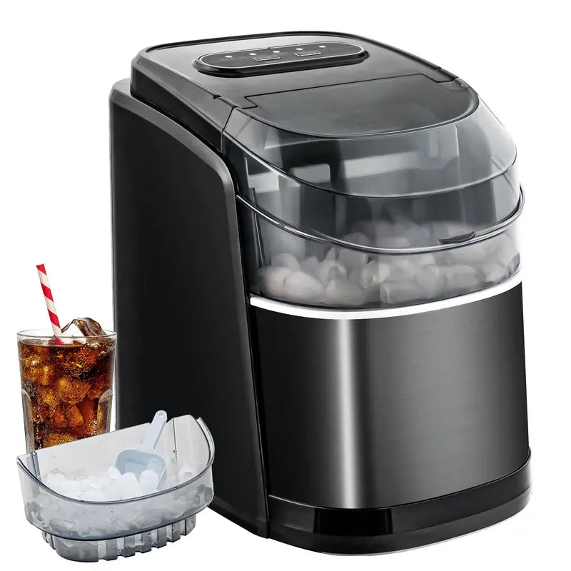 Compact Countertop Ice Maker  26.5 lbs/24H Output, 9-Cube Cycle in 6 Minutes, Self-Cleaning