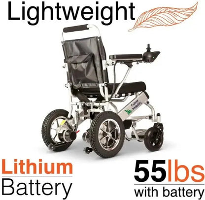 Culver Mobility Foldable Electric Power Wheelchair — Lightweight, FAA-Approved for Air Travel, Silver Finish