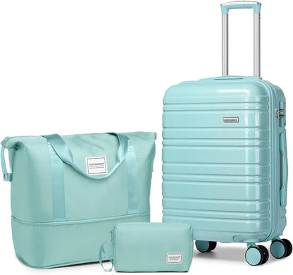 6-Piece Expandable Rolling Luggage Set  Lightweight Hardshell Suitcases with Smooth-Spinning Wheels & Modular Packing Options