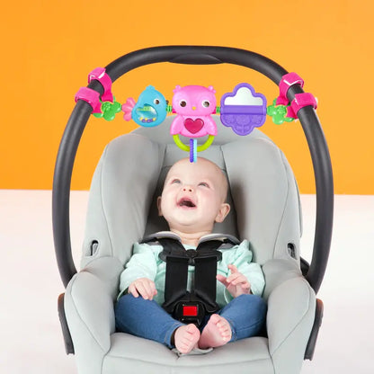 Bright Starts Busy Birdies Carrier Toy Bar Musical Take-Along Toy with Lights, Ages Newborn +