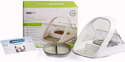 SureFeed Microchip-Activated Pet Feeder  Dual-Chamber Design for Wet and Dry Food, Lightweight Build, Includes Absorbent Pet Towel
