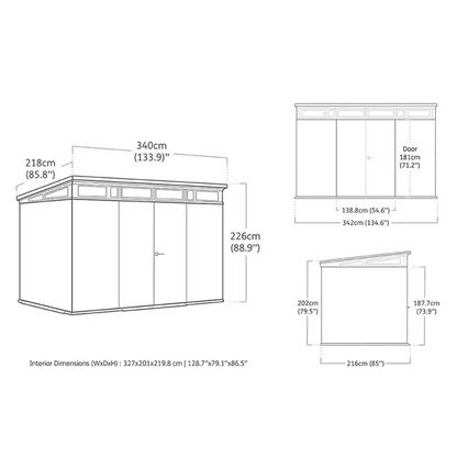 Keter Cortina 11 ft. x 7 ft. Weather-Resistant Resin Storage Shed