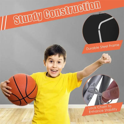Foldable Indoor Basketball Arcade Game  Electronic Double-Shot LED Scorer with Four Balls