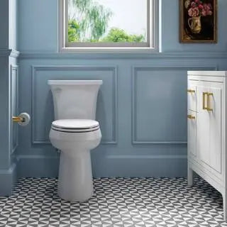 Highline Arc Extra-Tall Elongated Toilet  1.28 GPF White Model with Integrated Seat