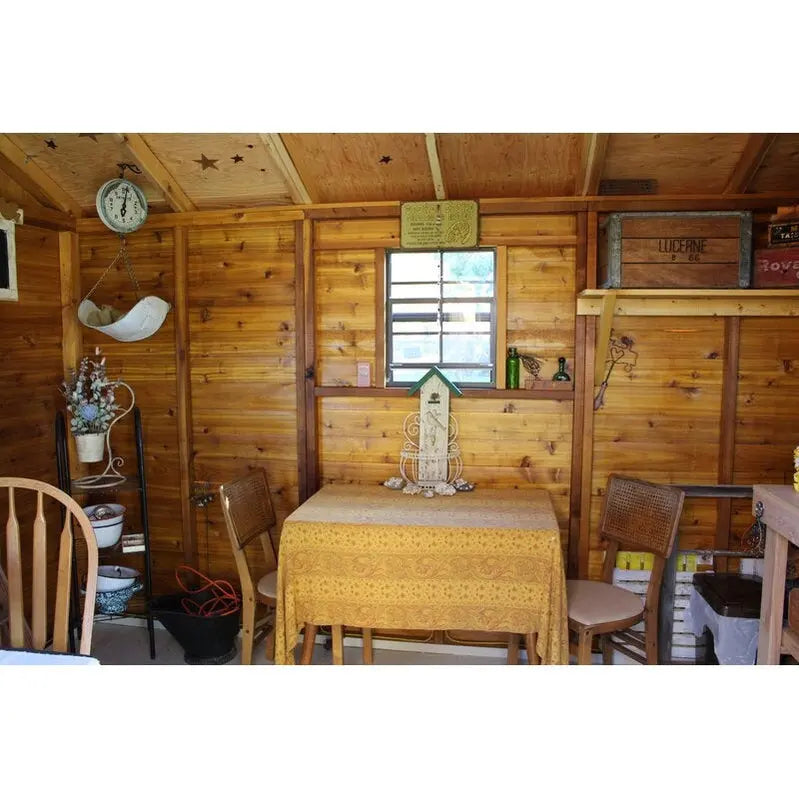 Cabana 12′ x 8′ Wooden Storage Shed  Tongue-and-Groove Construction, Shingle-Ready Roof