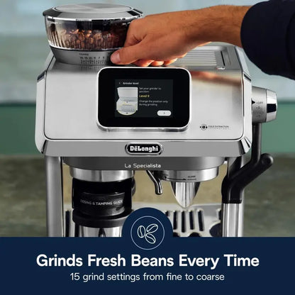 De’Longhi La Specialista Touch Espresso Machine  Integrated Grinder, Cold Brew & Iced Mode, 10 Presets, Italian Craftsmanship