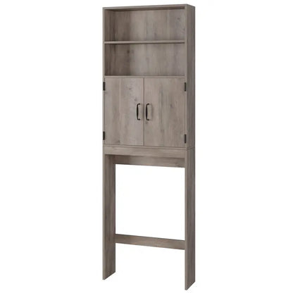 Homfa over Toilet Storage Rack, Bathroom Storage Cabinet over Toilet with 4-Tier Shelves and 2 Doors